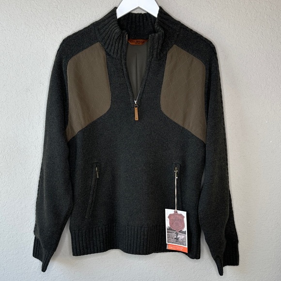 NWT Eddie Bauer Toppenish Windcutter 1/4 Zip Field Merino Wool Sweater Size L - Picture 1 of 15